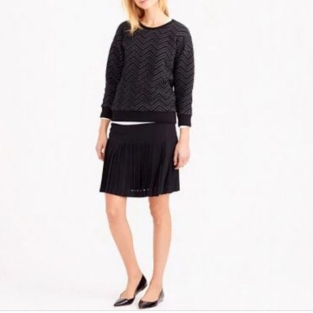 J.Crew Pleated Lattice Skirt in Navy - Picture 5 of 11